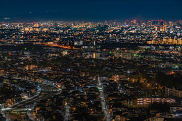 Fototapeta na wymiar 大阪府池田市五月山展望台からの夜景