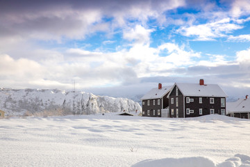 Winter and snow in Br&oslash;nn&oslash;ysund, Nordland county