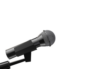 3d rendering. A microphone side with clipping path isolated on white background.