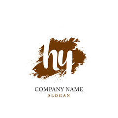 HY Initial handwriting logo vector	