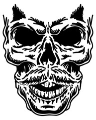 Fototapeta premium Stylized lines illustration of human skull