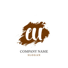 EU Initial handwriting logo vector	