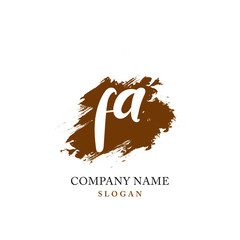 FA Initial handwriting logo vector	