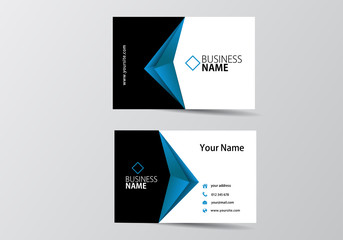 blue business card. visiting card template two sides