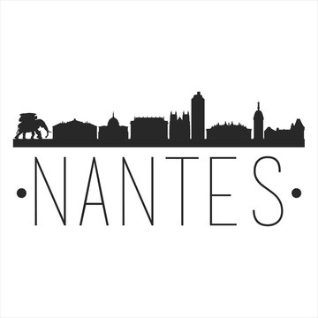 Nantes France. City Skyline. Silhouette City. Design Vector. Famous Monuments.