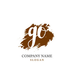 GO Initial handwriting logo vector	