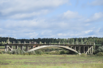 Fototapeta na wymiar Bridge to nowhere, Latvia
