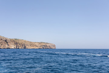 Fototapeta na wymiar Fantastic views of rocky coast on a sunny day with blue sky. Picturesque and gorgeous scene. Malta. Europe. Mediterranean sea. Beauty world.