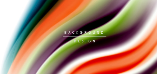 Silk smooth lines on white, liquid fluid color waves. Vector Illustrations For Wallpaper, Banner, Background, Card, Book, Illustration, landing page, cover, placard, poster, banner, flyer, design