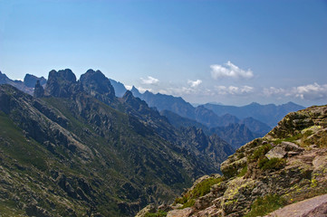 Fototapeta na wymiar Mountainous landscape, Nature Park of Corsica, France