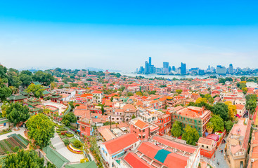 Obraz premium Aerial view of Gulangyu Island, Fujian Province, China