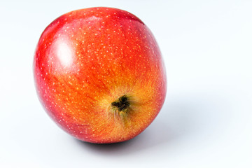 Cut apple slice on a white background