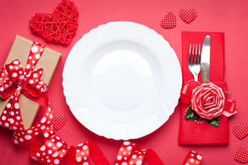 Valentine's day card. Background with copy space. Selective focus. Horizontal.