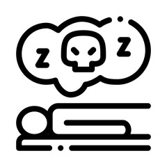 Dead Sleep Man Icon Vector. Outline Dead Sleep Man Sign. Isolated Contour Symbol Illustration