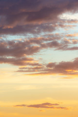 Fototapeta premium Evening light on clouds at sunset