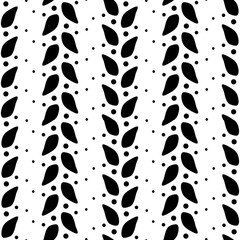 Vector seamless pattern with leaves and dots. Simple design for wrapping, wallpaper, textile