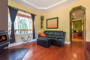 Fragment of interior design of a luxury living room in luxury house.