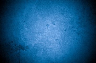 Old wall pattern texture cement blue dark abstract  blue color design are light with black gradient background.