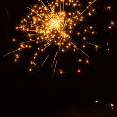 Fototapeta na wymiar Fireworks in the sky for a new year celebration.