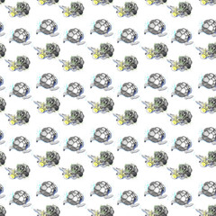 Graphic drawing of broccoli pattern on a white background