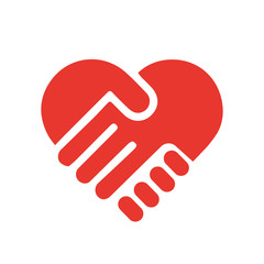 Obraz premium love hand symbol logo vector