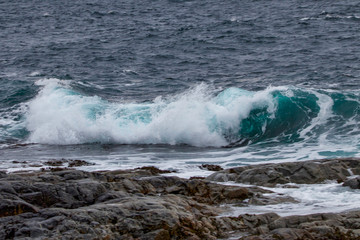 waves crashing on the rock