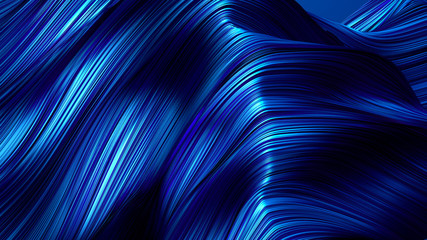 Drapery fabric with stripes. 3d illustration, 3d rendering.