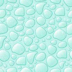 Vector seamless geometric water pattern, volumetric rounded drop