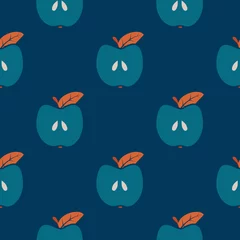 Keuken foto achterwand Scandinavische stijl Naadloos scandinavisch trendpatroon van appel