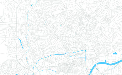 Nottingham, England bright vector map
