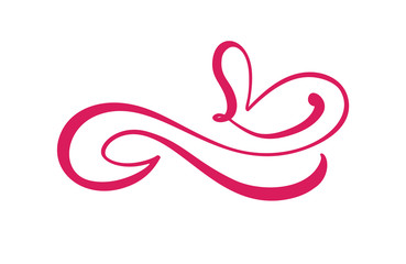 Obraz premium Heart love logo with Infinity sign. Design flourish element for valentine card. Vector illustration. Romantic symbol wedding. Template for t shirt, banner, poster