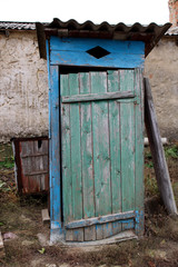 old wooden door, vintage, closed