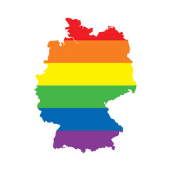 Fototapeta premium Germany LGBTQ gay pride flag map
