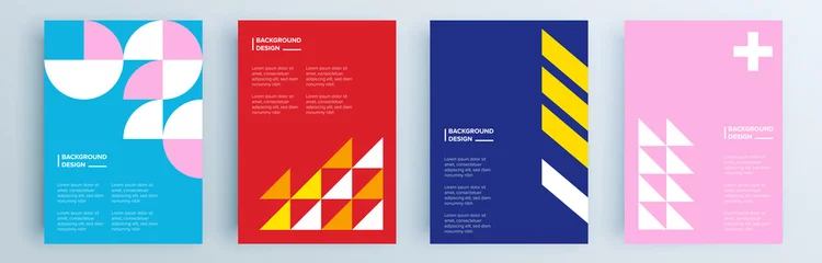 Fotobehang Modern abstract covers set, minimal covers design. Colorful geometric background, vector illustration. © Lepusinensis