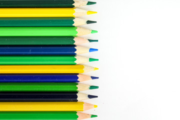 Colour pencils. Rows. Stripes. Lines