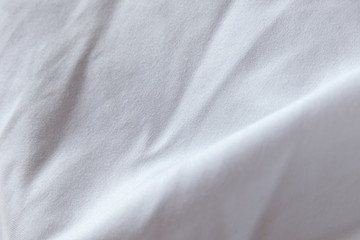 Wrinkled White grey fabric close up shot of good quality Cotton and polyester shirt. formal wear...