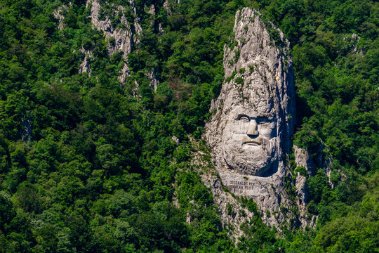 Rock sculpture of Decebalus in Danube gorge