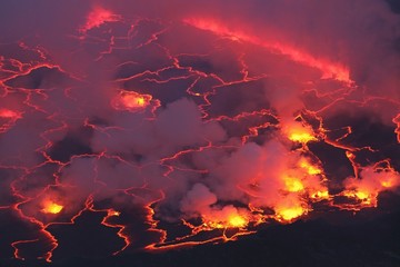Nyiragongo Volcano  Lava Lake  Congo
