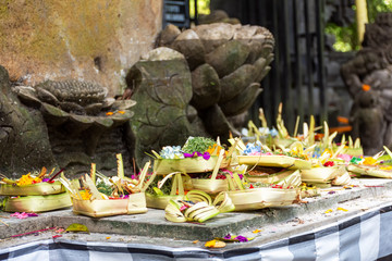 Canang sari or also know as daily offering is a daily ritual of Hinduism followers in Bali, Indonesia