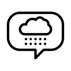 Rain Cloud Frame Icon Vector. Outline Rain Cloud Frame Sign. Isolated Contour Symbol Illustration