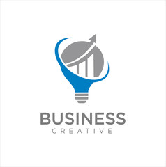 Bulb chart logo Arrow design . Business creative idea logo design.  Design element chart logo arrow. Business finance design concept template
