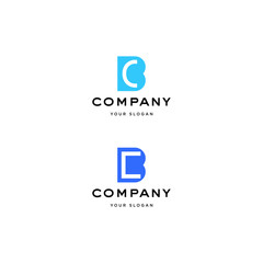 Vector logo design icon. Initial BC, CB letter. Modern simple style