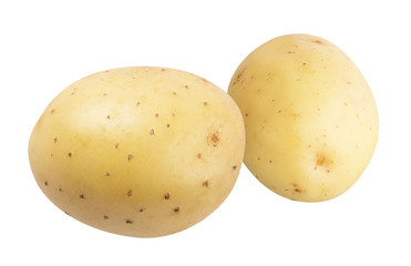 Fresh potatoes isolated on white background  with clipping path