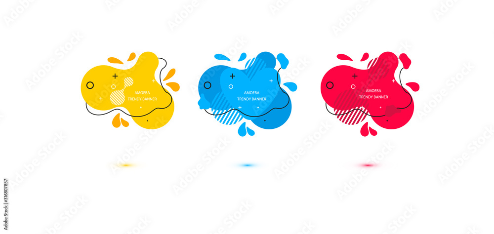 Poster modern set of abstract banners. template ready for use in web or print design. vector bright templat