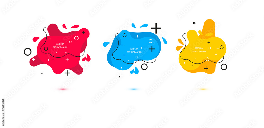 Poster modern set of abstract banners. template ready for use in web or print design. vector bright templat