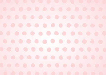 Abstract pink polka dot background template on pink and white gradient background. Vector illustration.