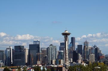 Downtown Seattle. View from Kerry Park (public park and viewpoint on the south slope of Queen Anne...