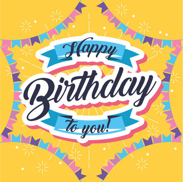 happy birthday celebration card lettering