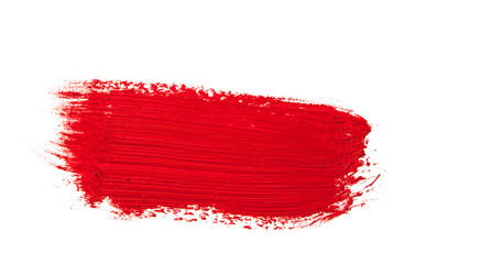 red paint artistic dry brush stroke.