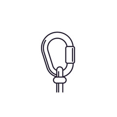 carabiner vector line icon on white